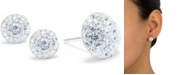 Giani Bernini Crystal Pave Stud Earrings in Sterling Silver. Available in Clear, Blue, Gray, Red or Multi
